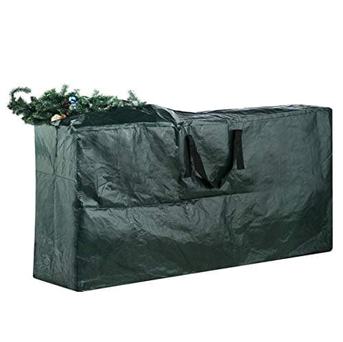 Extra Large Christmas Tree Storage Bag, Xmas Tree Decoration Lights Storage Bag with Handles and Zipper, Fits Up to 9ft Tall Trees, Zip Up Sack Waterproof Protects from Dust,Dark Green