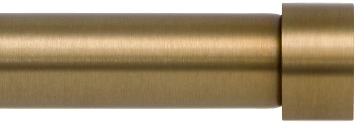 Side Window Short Curtain Rod - End Cap Style Design 1 Inch Pole. 16 to 28 Inch Color Warm Gold