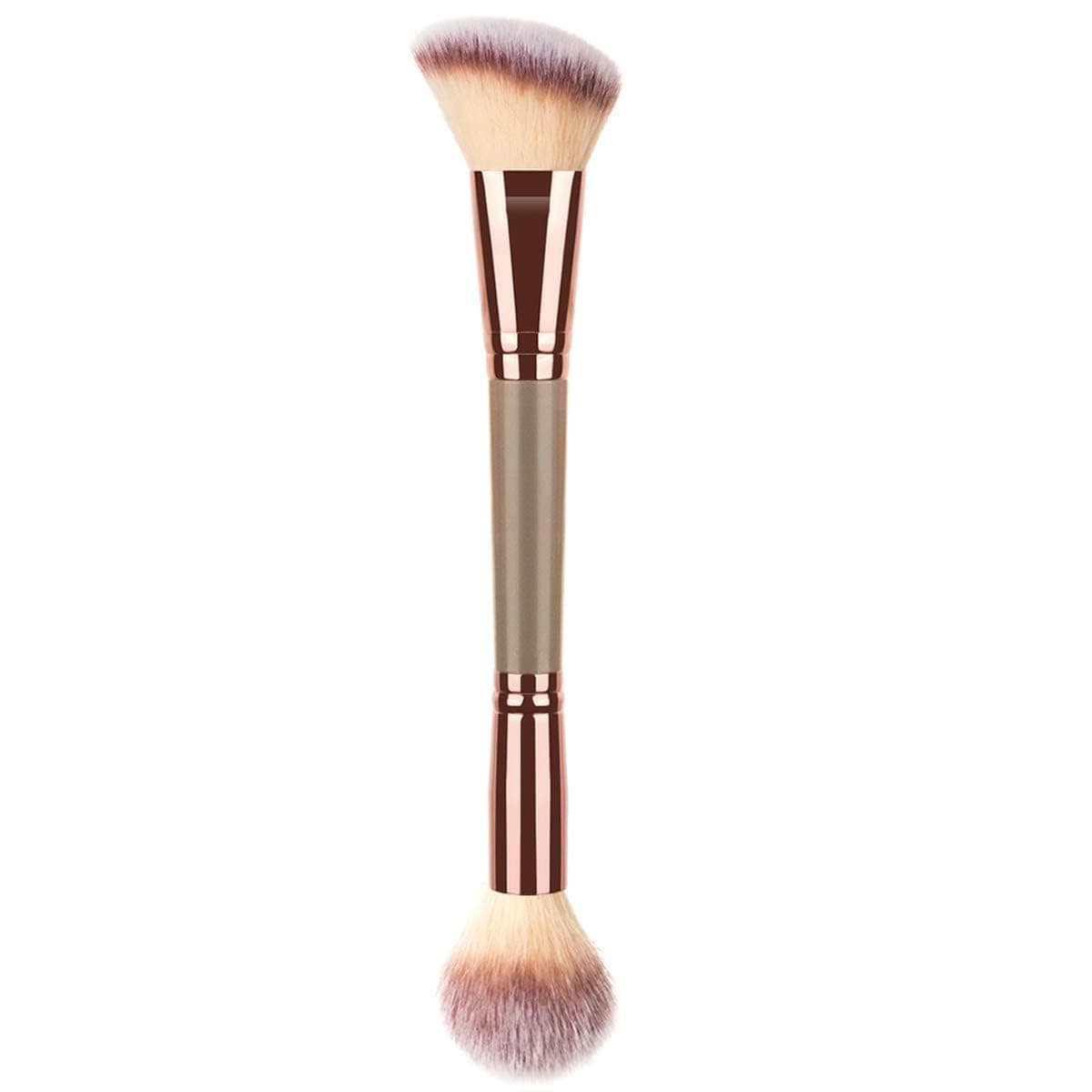 Khazna Makeup Brushes, Foundation Makeup Brush, Double Ended Makeup Brushes for Blending Liquid Powder, Concealer Cream Cosmetics, Blush brush for Liquid, Cream, Powder, Blending, Buffing, Concealer