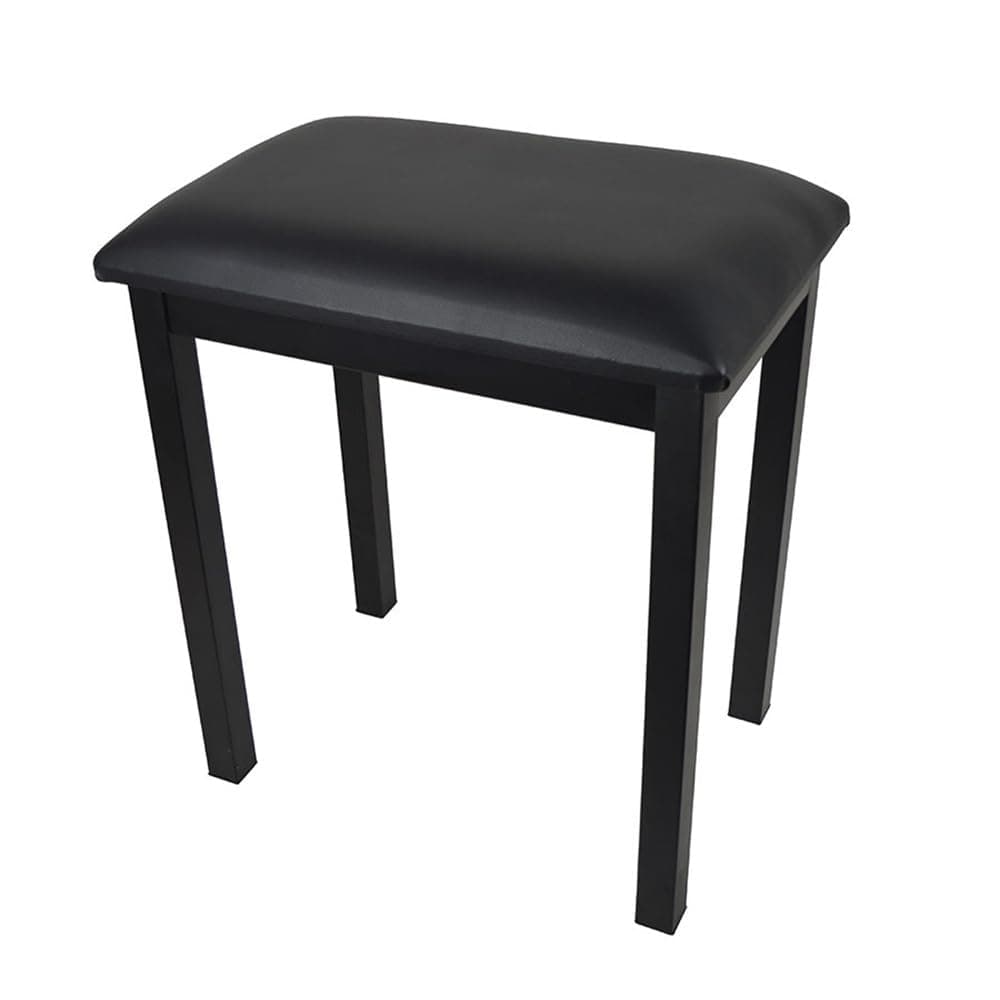 XMike Single Piano Bench,Single Seat Electronic Keyboard Bench,Iron Leg Piano Stool,Digital/Electric Piano Chair Seat with Thickened Sponges PU Leather Padded Cushion - Black