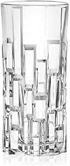 VILON Italian Premium Top Drink Pisa Water and Juice Glasses Set of 6, Drinking Stylish and Crystal Highball Glasses for Water, Juice and Cocktails | 300ML | Transparent