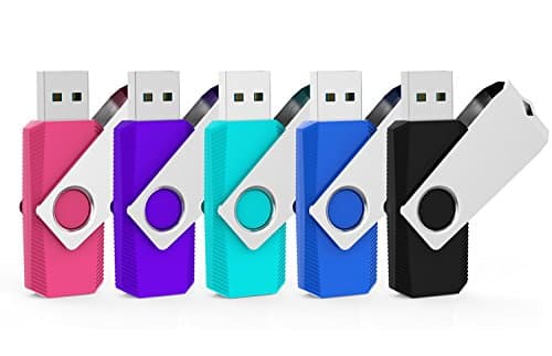 5 Pack 16GB USB Flash Drives USB 2.0 16GB Flash Drive Multicolored-Black,Blue,Pink,Purple,Cyan