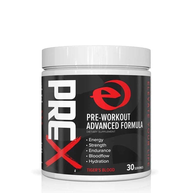 Elevated PREX Pre-Workout Advanced Formula - Energy, Strength, Endurance, Bloodflow, Hydration - Powder Supplement for Men and Women, 30 Servings (Tiger's Blood)