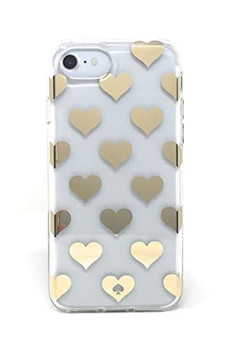 Kate Spade New York Protective Rubber Clear Case for iPhone 7 / iPhone 6s / iPhone 6 - Gold Hearts Clear
