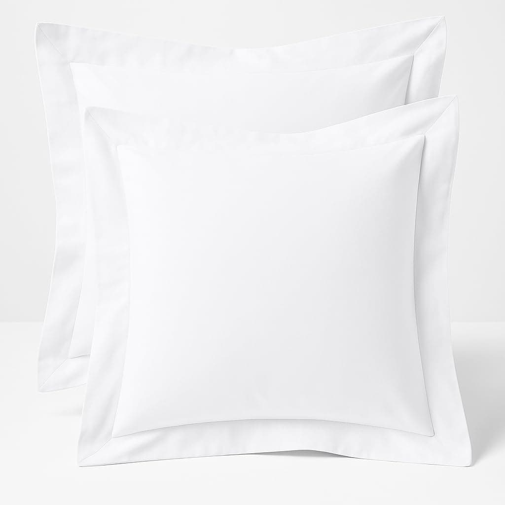 Comfort Beddings Export Quality 600 Thread Count 100% Egyptian Cotton Decorative Continental Pillow Cases Pack Of 2 - White (Decorative/Square Size 60 x 60 CM)