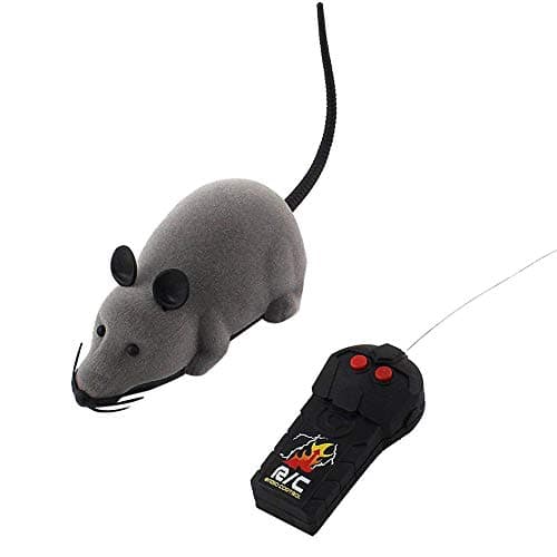 Coersd Remote Control Mouse RC Funny Wireless Electronic Remote Control Mouse Rat Pet Toy for Cats (A)