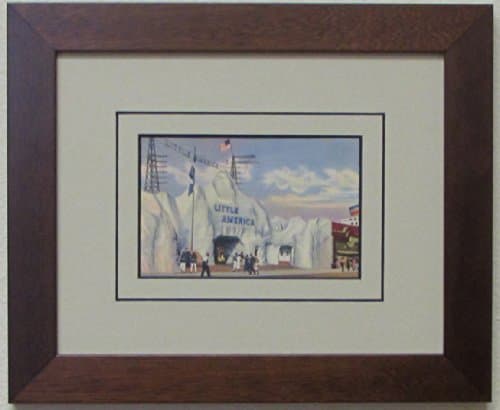 Post Card Frame for 3.5" X 5.5" Post Card Walnut Frame with Tan (Black Trim) Matting