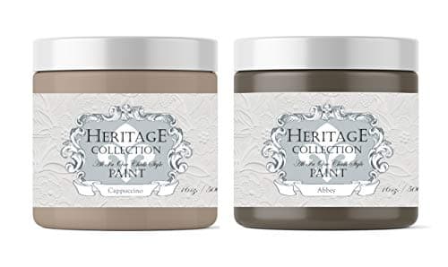 2 Pack Pints (16oz Each Color) All in One Chalk Style Paint, Colors: Cappuccino & Abbey