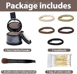 2 Pack Hairline Powder for Women and Men, Used to Root Touch Up Hair Color, Thinning and Gray Hair Coverage and Bald Spots Coverage, Soft Brown
