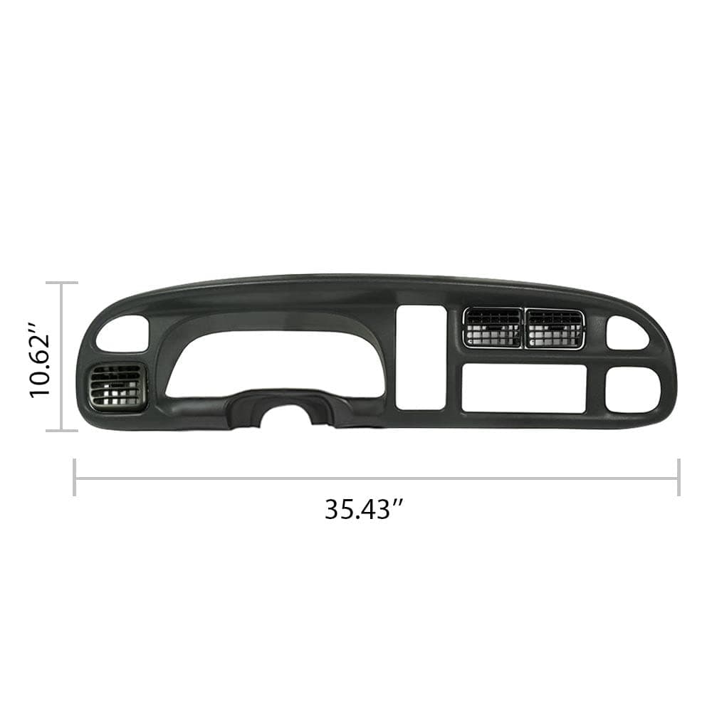 PIT66 Dash Board Bezel Cover Compatible with 1998 1999 2000 2001 2002 Dodge Ram 1500 2500 3500 Instrument Panel Cover w/Vents