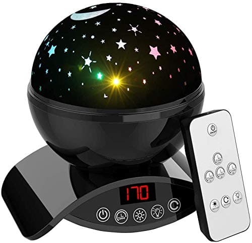 Elecstars Night Lights, Rechargeable Star Projector with Remote Control and Timer Auto Off Design, Rotating Projection Lighting Lamp, Room Decor. (Black)…