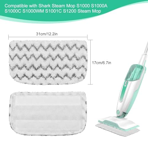 8 Pack Microfiber Steam Mop Replacement Pads for Shark Steam Mop S1000, S1000A, S1000C, S1000WM, S1001C Dirt Grip Steam Mop Pads