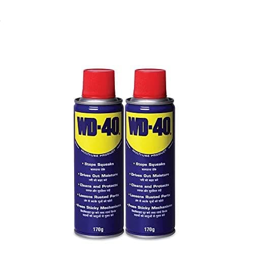 WD 40 Multipurpose 170g Spray for Auto Maintenance, Rust Remover, Lubricant, Loosens Stuck & Rust Parts, Removes Stain & Sticky Residue, Descaling, All purpose Protectant & Cleaning Agent (Pack of 2)