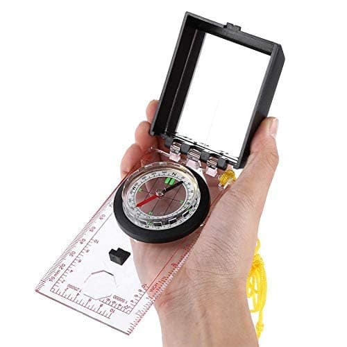 Map Ruler Mirror Scale Navigation Compass Scouts Survival Outdoor Camping Kits