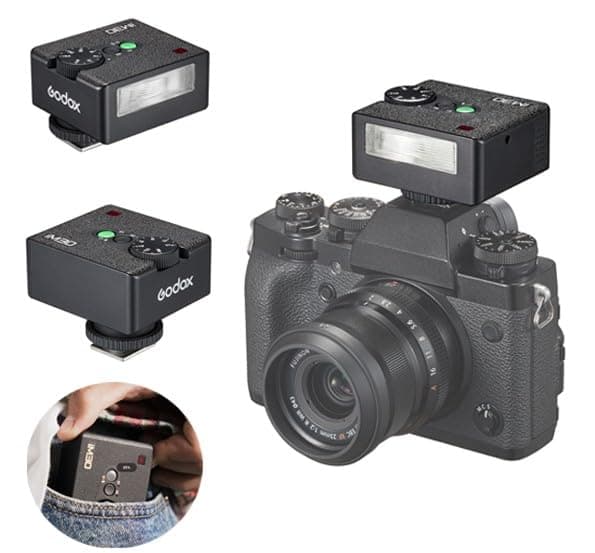 GODOXiM30 Mini Camera Flash, Recycle Time≈3.6s, GN≈15 CCT 6500K±200K for Canon, Fuji, Sony, Nikon, Panasonic, Olympus, Pentax and Other SLR Cameras with Single Contact Hot Shoe (Without Battery)