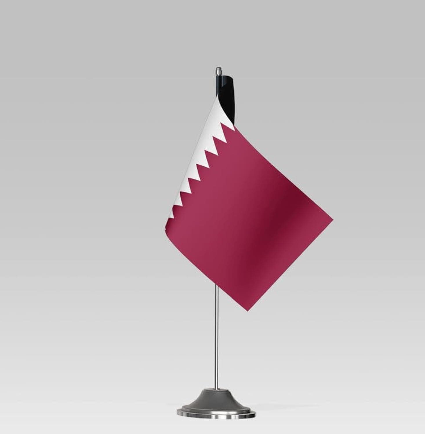 BPA® QATAR FLAG Compact Table Flag with Stand Elegant Desk Decor (22x10cm)
