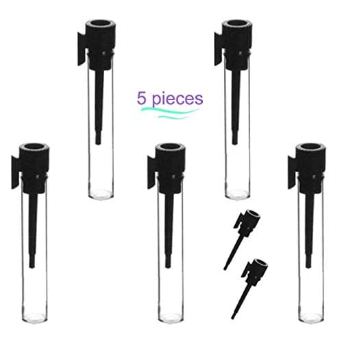 1/3 Dram Empty Clear Glass Perfume/Cologne Sampler Vial Containers w/Black Top for Purse or Pocket Refillable (5, 1/3 Dram Black Vial w/Clip and Applicator)