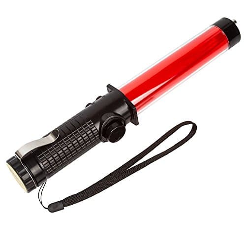 1Pcs Red LED Handheld Flashlight Whistle Traffic Baton Magnets Spotlight for Marshalling, Parking, and Traffic Wands Set
