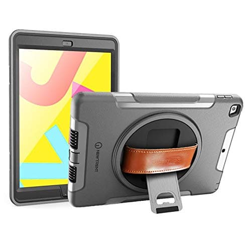 New Trent iPad 8th Generation Case, iPad 7th Generation Case, iPad 10.2 Case, Rugged Kickstand Full Body 8th Gen, 7 Gen iPad case with Rotational Hand Strap & Screen Protector