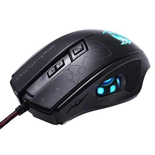Wired PC Gaming Mouse ZENBLU High Precision Laser Led Optical USB Computer Mouse Ergonomic 6 Buttons 2400 DPI Adjustable for Video Games FPS Laptop Desktop Notebook Tablet Black Rocket