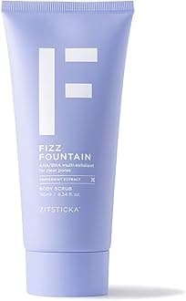 FIZZ FOUNTAIN by ZitSticka - AHA/BHA Body Scrub Exfoliant for Acne-Prone Skin, Clear Pores