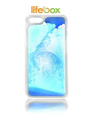 Lifebox Glow Iphone 5 & 5s Case - Glow in the Dark Lava fluorescent Water Rubber Case - 1 Pack - Retail Packaging (Blue)
