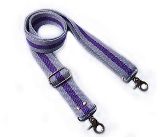 Wento 1pcs 31''-57'' Adjustable Webbing Shoulder Cross Bag Strap,Band Width 1.5'',Replacement Cross Body Purse Straps,Canvas Adjustable Purses Straps WTD35 (Gray-Purple)