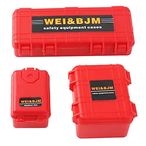 1/10 RC Simulation Plastic Luggage Case Decoration Storage Compatible with Traxxas TRX-4 Tamiya CC01 Axial SCX10 D90 Redcat HSP 90046 D110 1/10 RC Crawler Truck (Red)
