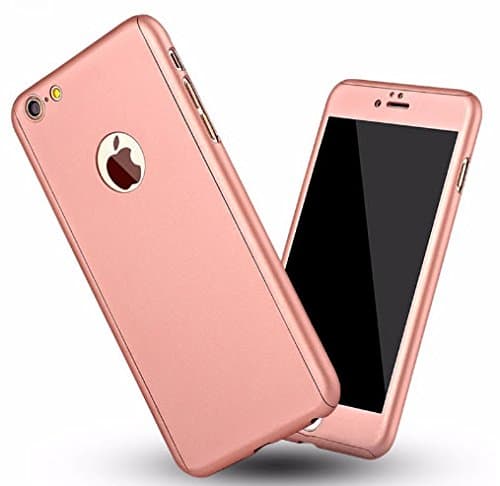 Sirius Mobile 3 in 1 Full Cover Protective Mobile 360 Phone Case For iPhone 7 Plus Ultra Slim Case [Rose Gold] With Built-in Tempered Glass.