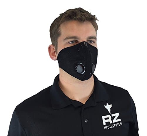 RZ Dust/Pollution Mask Bonus Pack w/2 Laboratory Tested Filters, Model M2, Mesh, Black, Size Regular/Large