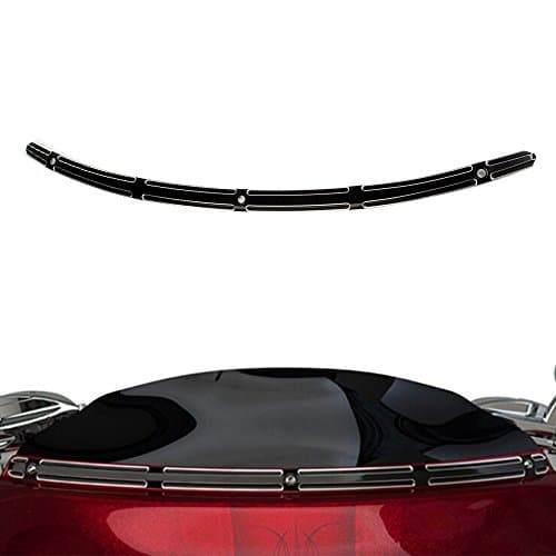 Motorcycle Black CNC Slot Track Fairing Windshield Windscreen Wind Screen Shield Trim for Harley Touring Electra Street Glide Ultra Limited Tri Glide 2014-2020