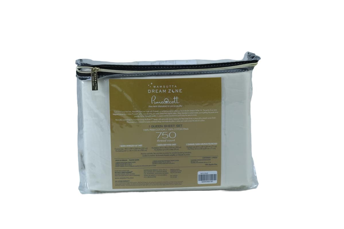 Dream Zone 750 Thread Count Pima Cotton Queen Sheet Set in Ivory (Ivory,Queen)