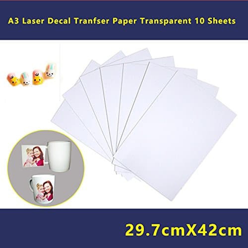 10 Sheets DIY A3 Size Laser Water Slide Decal Paper Sheets Transparent Clear Image Photo Transfer Papers 297mm420mm