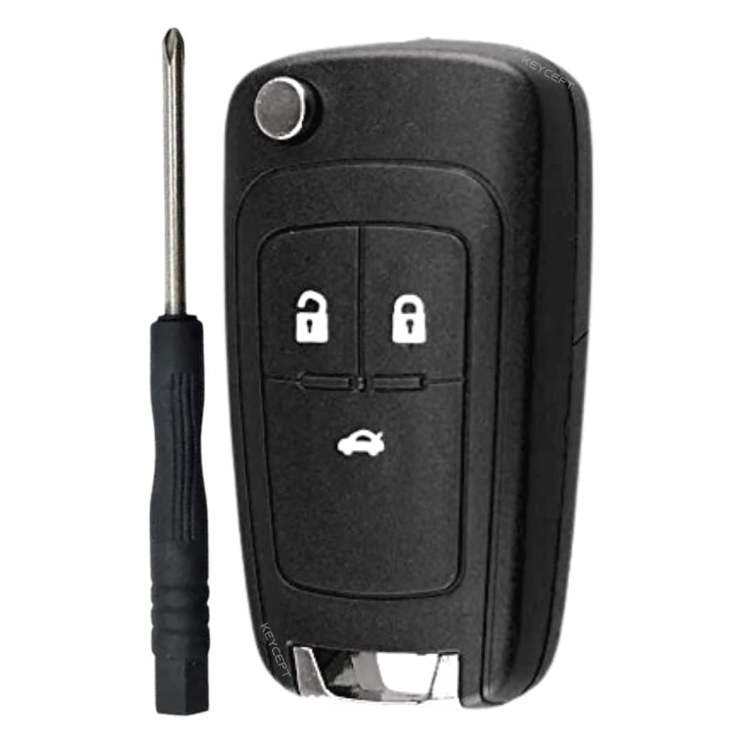 KEYCEPT 3 Button Replacement Key Shell/Case fit for Chevrolet Cruze
