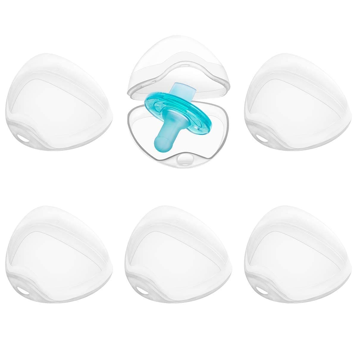 Pacifier Case Pacifier Holder Case Pacifier Clip Binky Holder Case Pacifier Box Pacifier Accessories 6 Pack Transparent