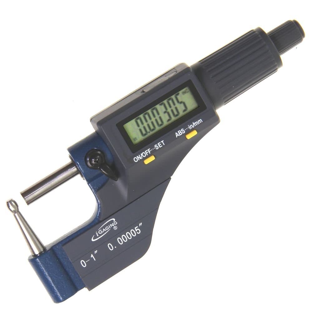 iGaging Digital Micrometer w Data Output 0-1"/0.00005"/0.001mm Tube