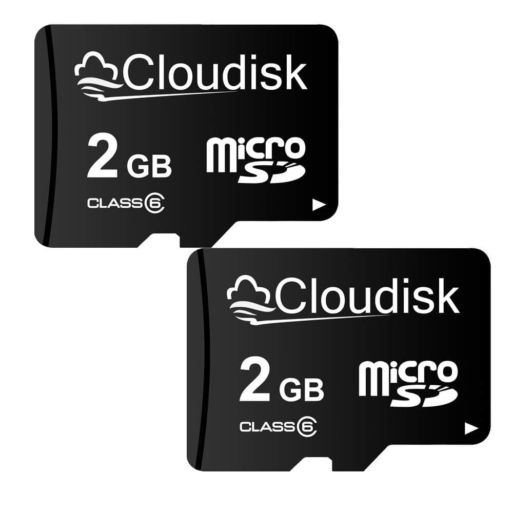Micro SD Card 2GB Pack of 2 Flash Memory Card Class 6 with SD Adapter MicroSD TF Card (2 GB)