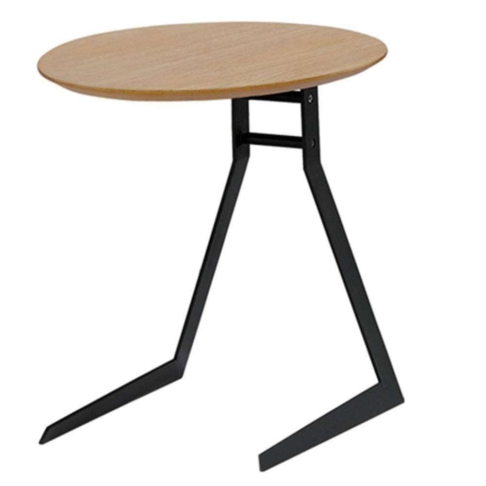 ZHAOYONGLI Tables,End Tables,Side Table Sofa Side End Table,C Shaped Space Saving Coffee Table for Living Room (Color : Wood Color, Size : 455050cm)