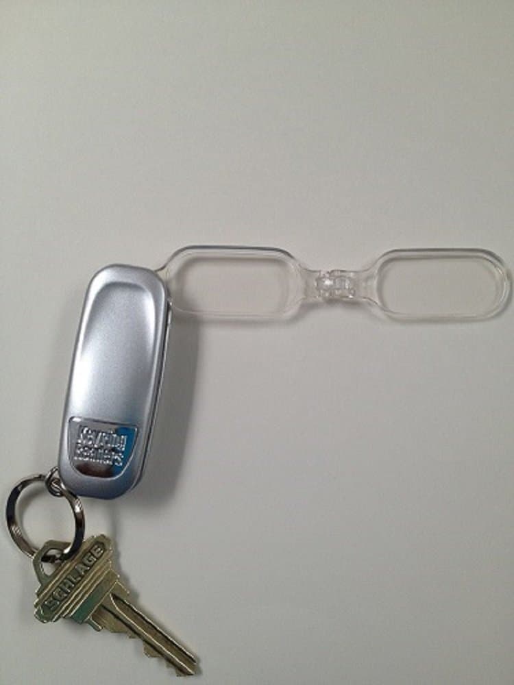 Unique 2.50 Reading Glass Peepers Keyring/chain Mini Compact Men Women Silver