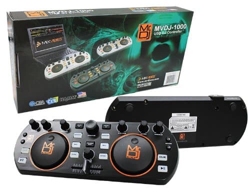 Mr. Dj MVDJ-1000BK USB Dj Mix Controller with Dual Individual Mixing Channels to Connect a Computer for Audio and Playback