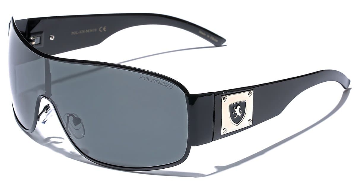 Premium Polarized Men's Shield Retro Aviator Sunglasses