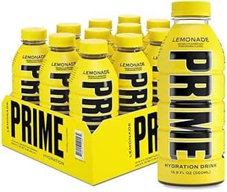 PRIME Hydration Lemonade| Electrolyte Enhanced for Ultimate Hydration | 250mg BCAAs | B Vitamins | Antioxidants | 720mg Electrolytes | 10.5% Coconut Water | 500mL Bottle |12 Pack