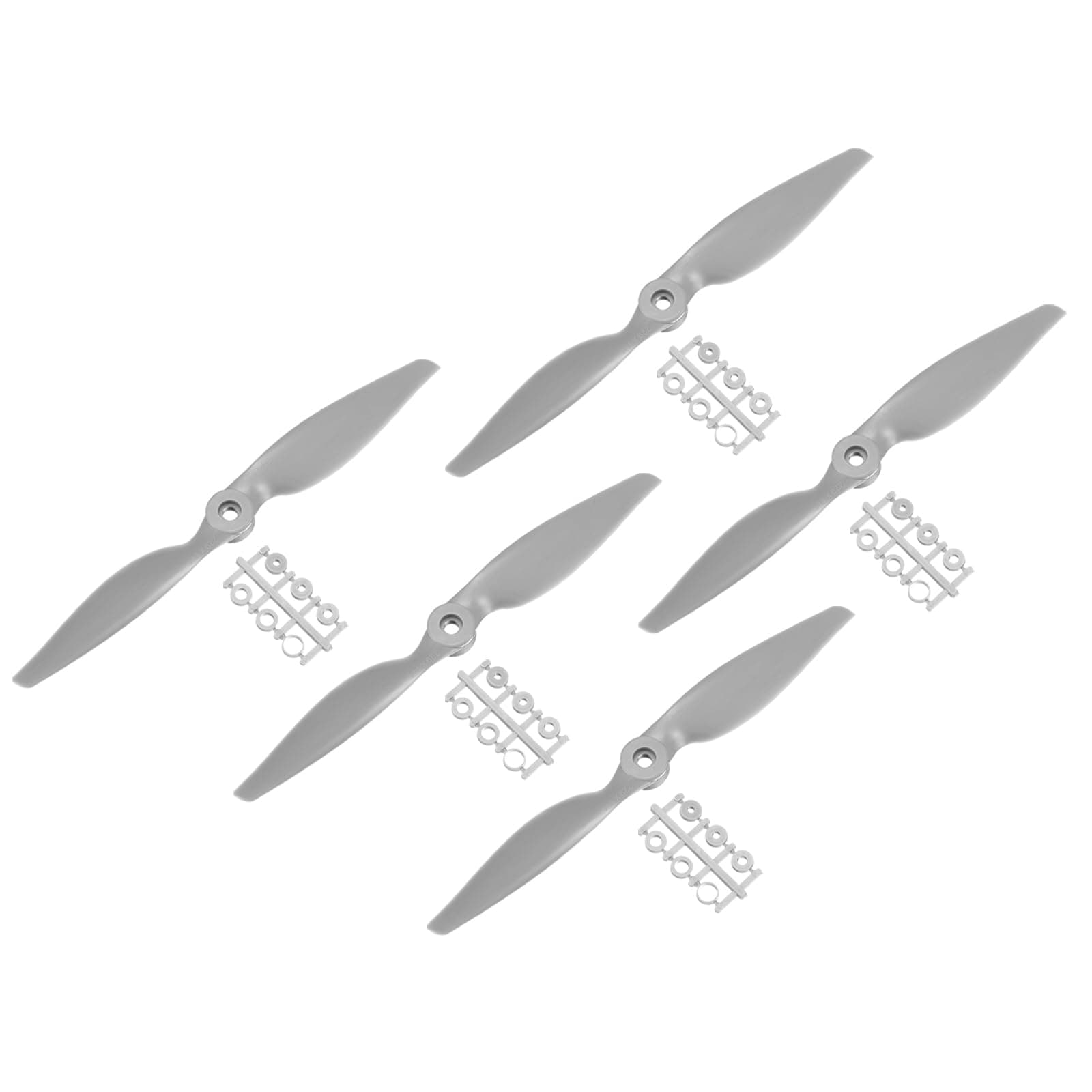 sourcing map 5Pcs 11x5.5 Inch Propeller RC Propellers 2-Vane Blades Props Gray with Adapter Rings for RC Airplane Aircraft Prop Replacement