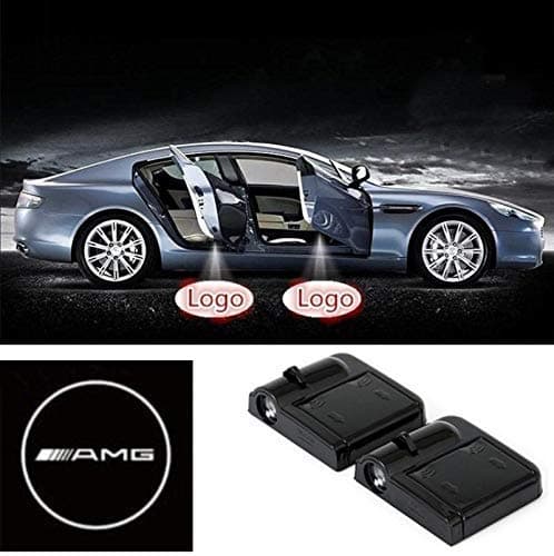 2Pcs Wireless Universal Car Projection LED Projector Door Shadow Light Welcome Light Laser Emblem Logo Lamps Kit No…