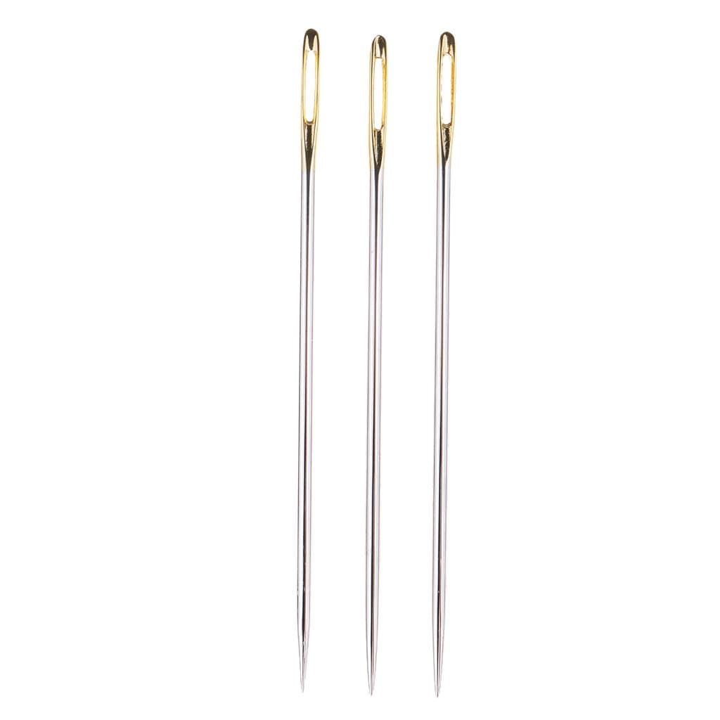 sharprepublic 3 Pcs Sharp Steel Hand Sewing for Self Threading Stitching Chenille, Darners, Embroidery (Silver)