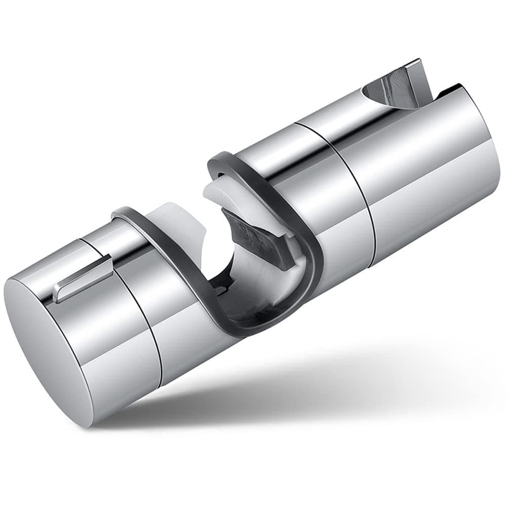 Handheld Showers Bracket，18-25MM Adjustable ABS Replacement Hand Shower Rail Head Slider Clamp Holder Bracket, Chrome Plated