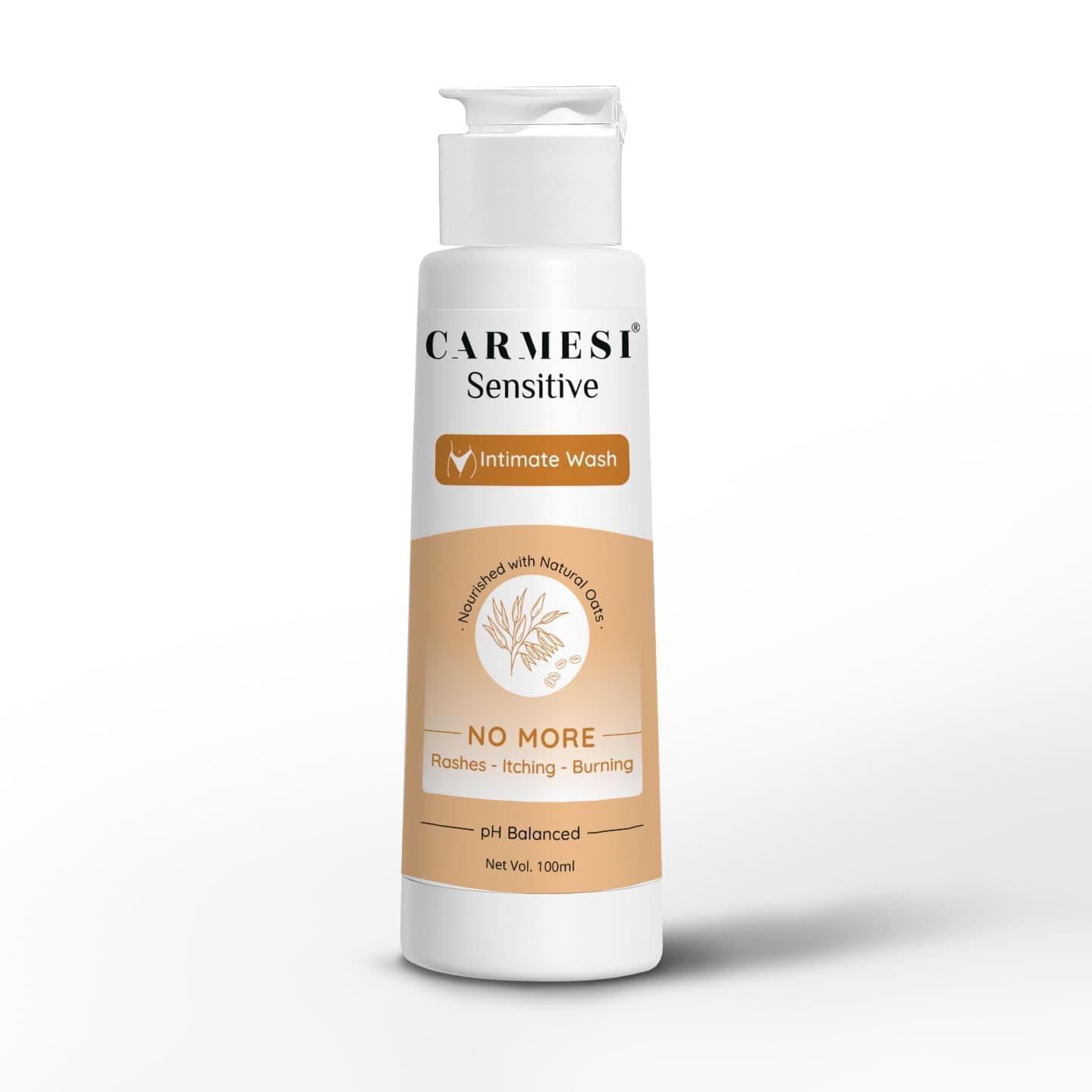 Carmesi Sensitive Intimate Wash | Designed Specially to Prevent Rashes | Enriched with Natural Oats | No Burning, No Itching | Paraben-Free, Phthalate-Free, and Cruelty-Free | 100 ml