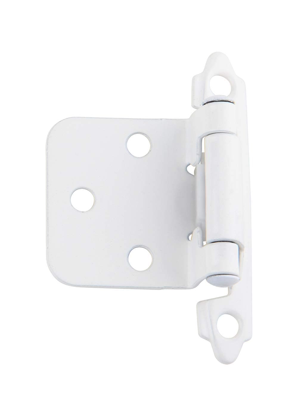 SilverlineSH5001-WT Self Close Flush Hinge 1.2mm Thick Cabinet Hardware Face Mount Overlay Variable White (6 Pairs (12pcs), White)