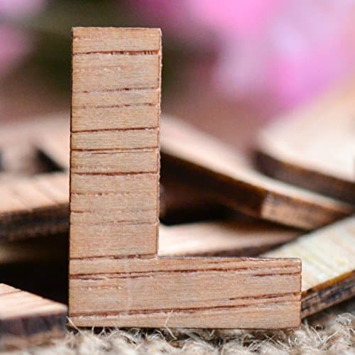Wood Letters L 1" - Rustic Wedding Decor