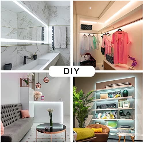 DAYBETTER White LED Strip Light, 20 ft Dimmable Bright Rope Lighting, 6500K 24V Strips, 360 LEDs 2835 Tape Lights for Bedroom, Kitchen, Mirror, Home Decoration(1 Roll)